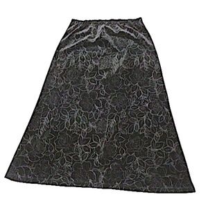 Black Velvet Full Pull-on Maxi Skirt, Size L